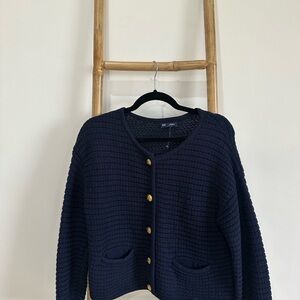 GAP Dark Blue Cardigan with Gold Buttons